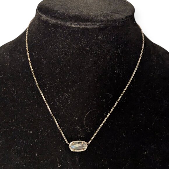 Kendra Scott Gold Tone Chain & Sparkly Dark Stone Necklace Signed - Picture 3 of 12